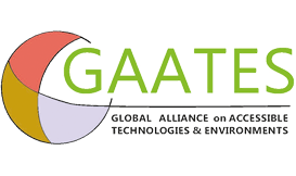 The Global Alliance on Accessible Technologies and Environments (GAATES) Logo